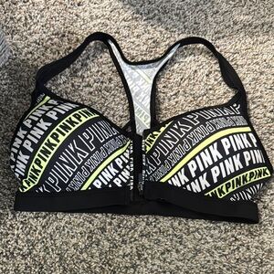 PINK Victoria's Secret Black and Yellow Sports Bra